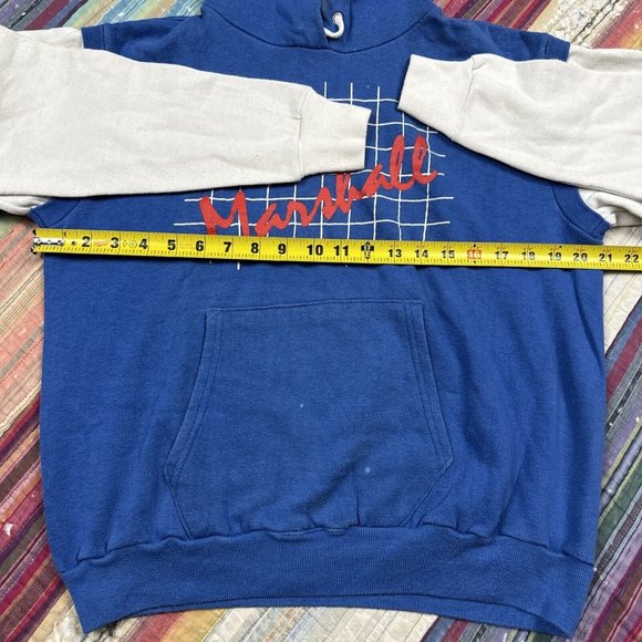 Vintage Marshall Net Two Tone Mens Large Pullover Hoodie Sportswear Skate Grunge - Picture 6 of 11